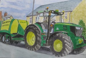 painting of a tractor